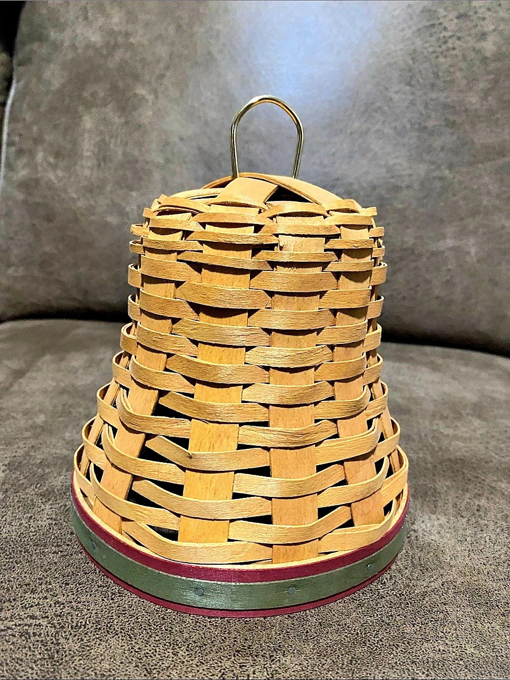 Longaberger 1994 Jingle Bell Basket with Green and Red Trim